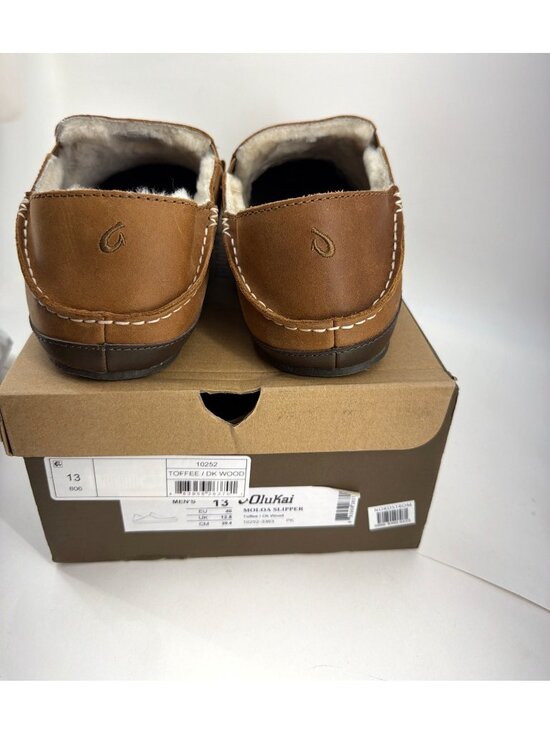 Olukai Moloa Genuine Shearling Convertible Slippers Toffee Brown Leather Men 13 main image 12